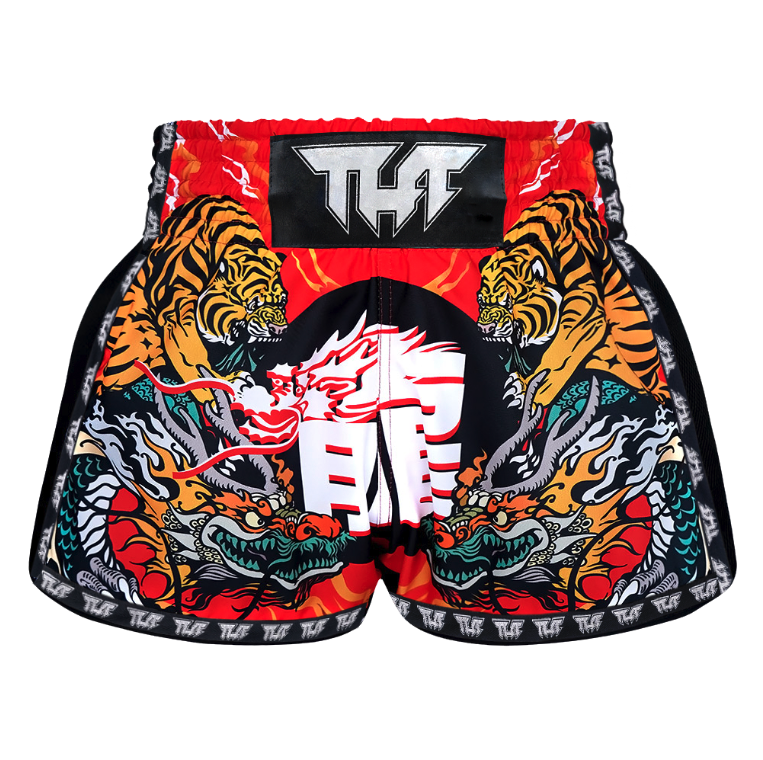 Tiger Tropical Vintage Print Pattern Muay Thai Boxing Shorts main image 1